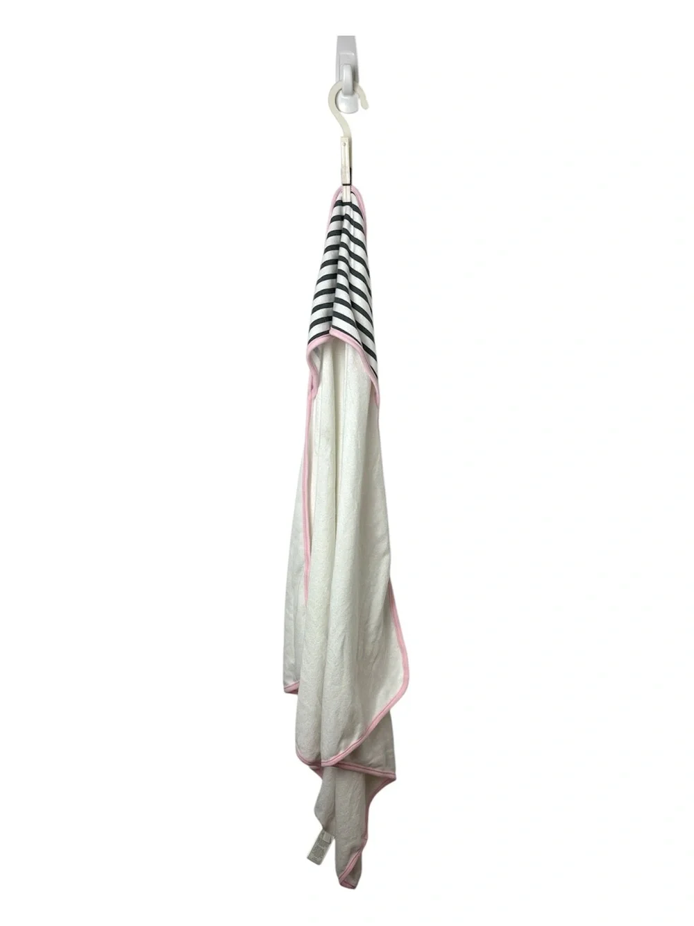 Pink-Trim Baby Hooded Towel + 3 Washcloths